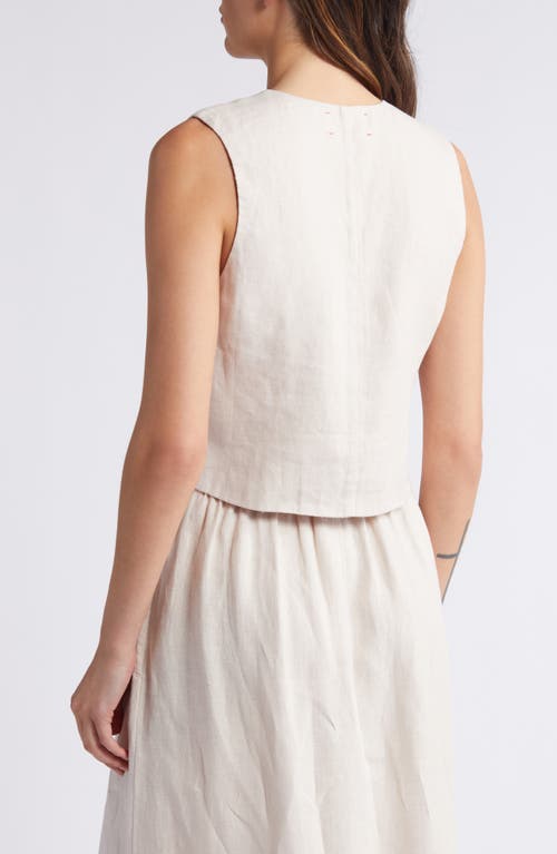 Shop Xirena Xírena Vida Linen Vest In Sugarcane