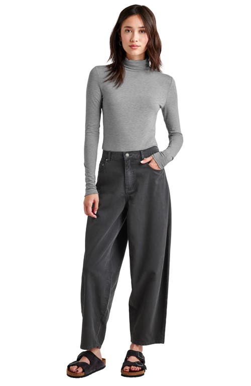 Splendid Turtleneck Tee In Heather Grey