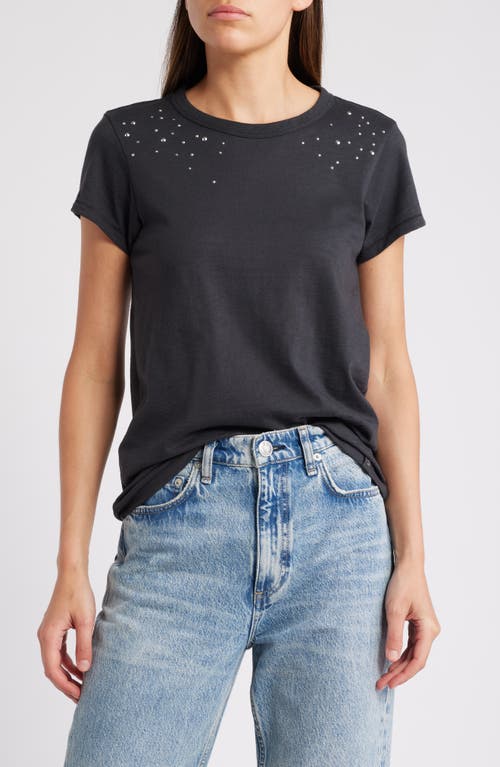 Shop Rag & Bone Studded Cotton Crewneck T-shirt In Black