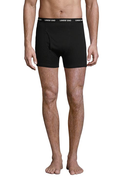 Shop Lands' End Knit Boxer Brief Mixed 3 Pack In Black