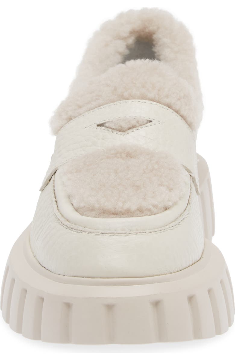 Voile Blanche Grenelle Wool Trim Platform Loafer, Alternate, color, Off White