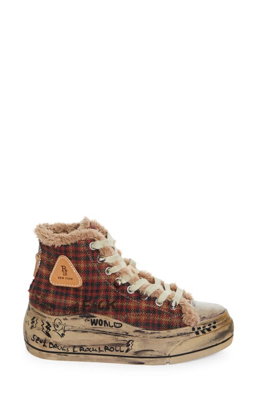 Shop R13 Kurt Platform High Top Sneaker In Red Plaid