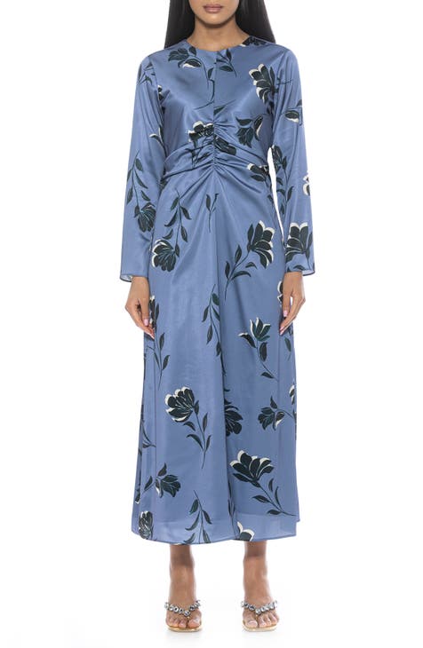 Alexia admor blue ivory floral dress best sale