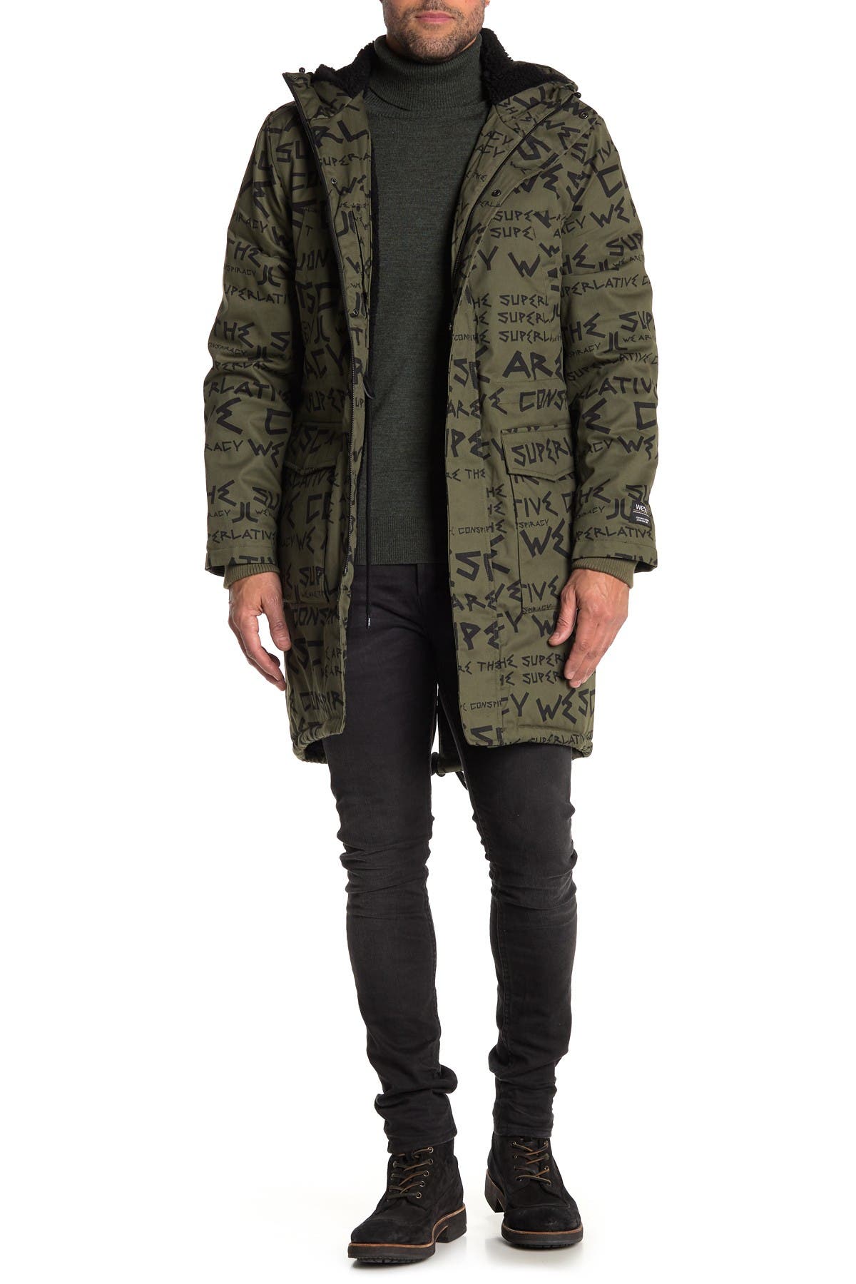 lined fishtail parka jacket