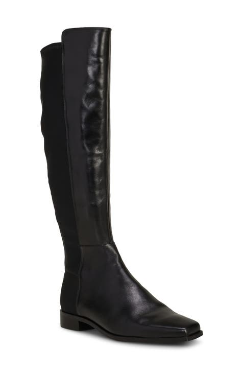 Vince Camuto Beatrix Harness Black Leather Women Tall Riding Boots