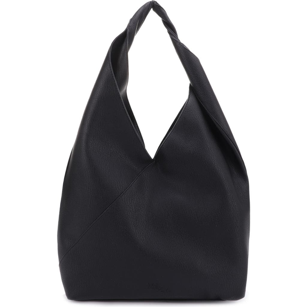Mali + Lili Katie Vegan Leather Shoulder Bag In Black
