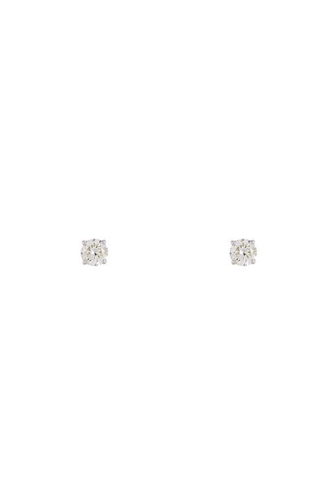 14K White Gold Prong Set Round Cut Diamond Stud Earrings - 0.15 ctw