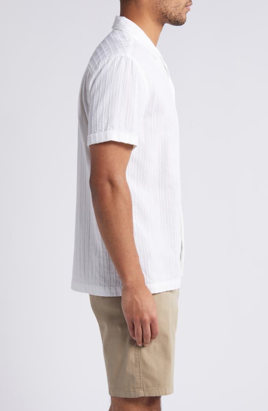 Shop Rails Sinclair Textured Stripe Cotton Camp Shirt In White