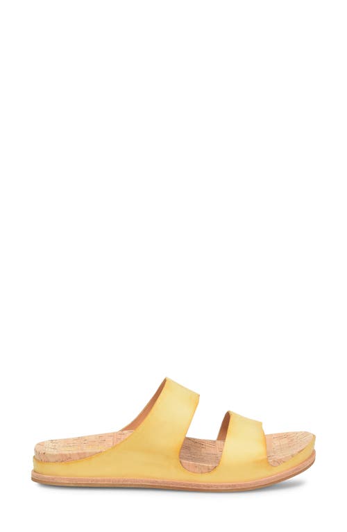 Kork-ease Tutsi Slide Sandal In Yellow Leather