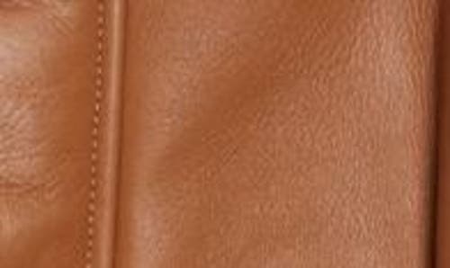 Shop Victoria Beckham Genuine Shearling Lined Leather Pea Coat In Tan/cream