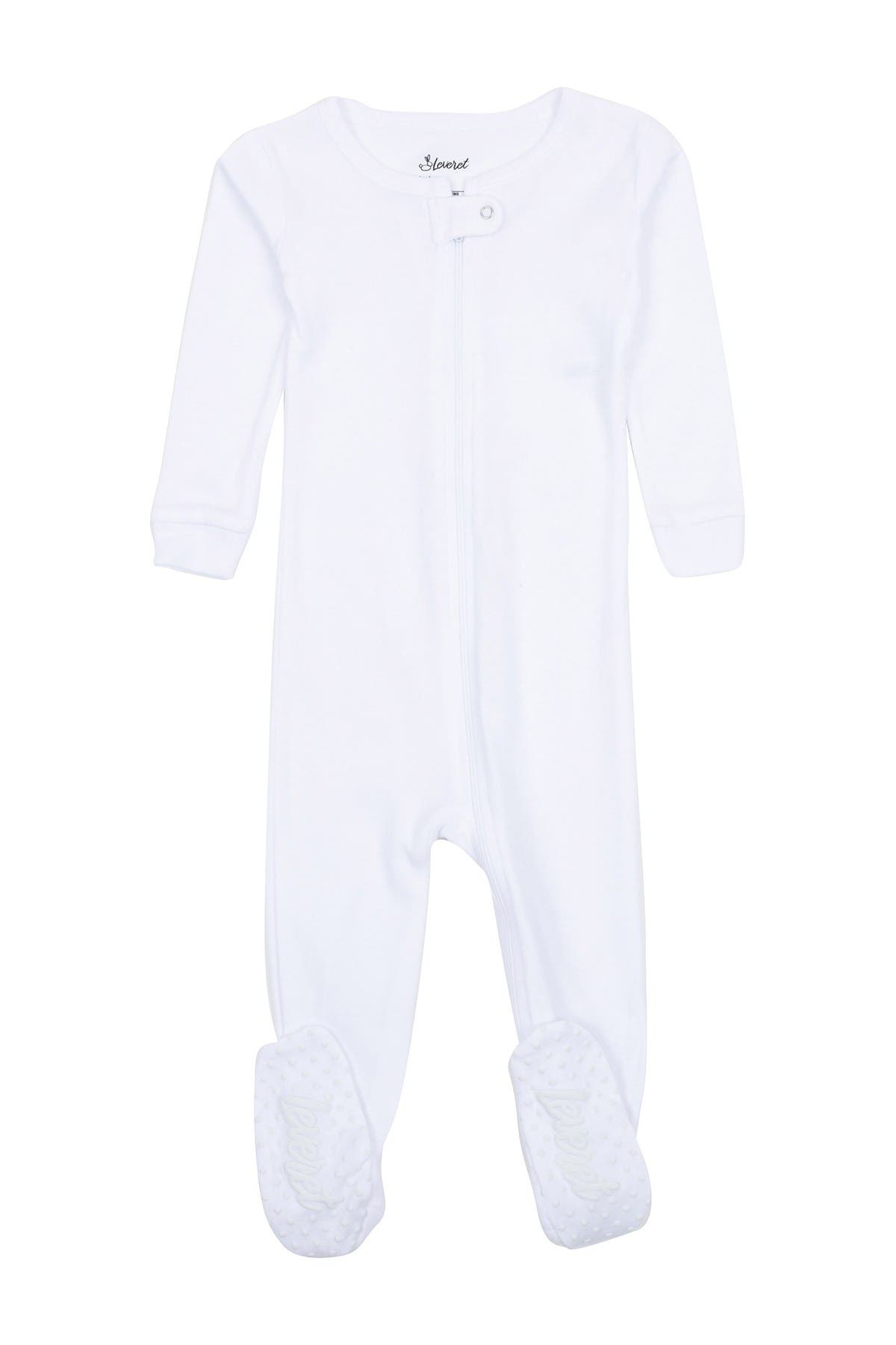 white footie pajamas baby