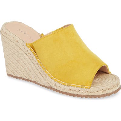 Very Volatile Mused Espadrille Wedge Slide Sandal, Yellow