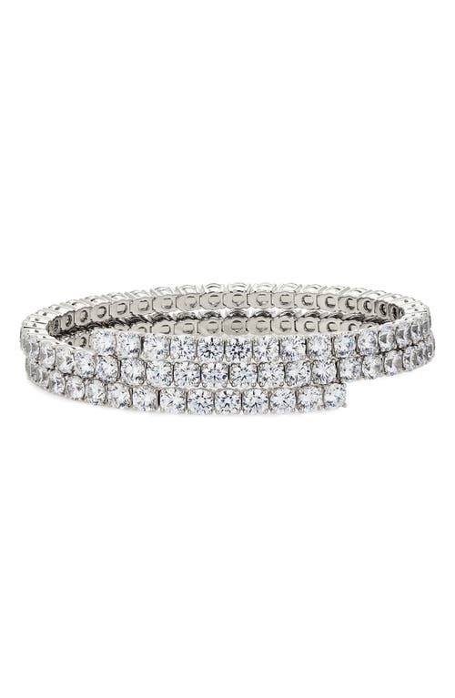 Nadri Cubic Zirconia Coil Bracelet in Rhodium at Nordstrom