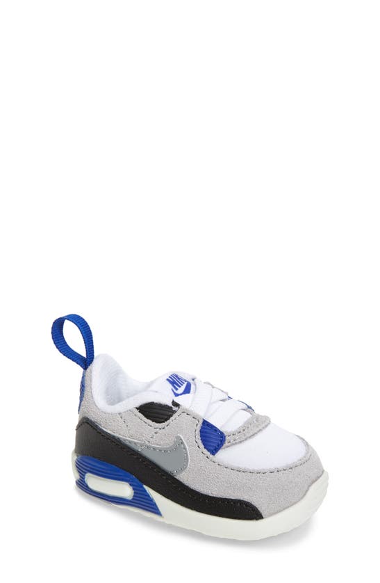 Nike Babies' Air Max 90 Crib Sneaker In White/ Grey/ Light Grey