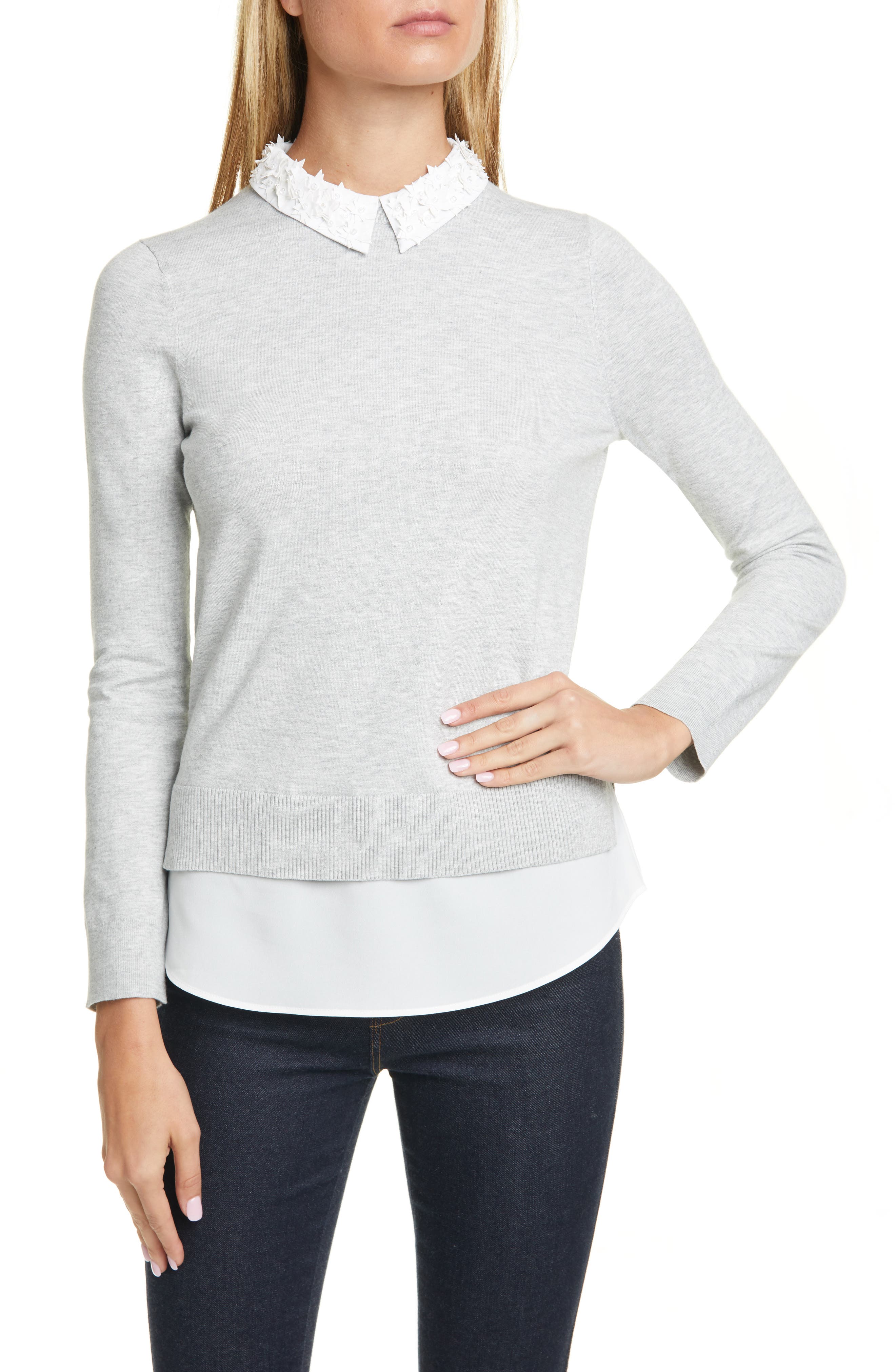 embellished collar sweater