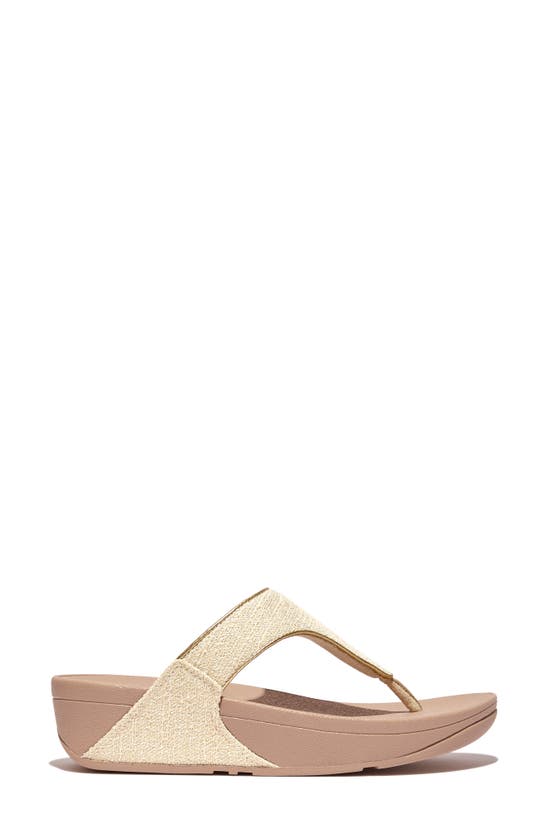 Shop Fitflop Lulu Shimmerweave Flip Flop In Stone Beige Mix