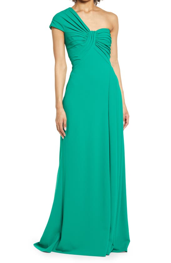 TADASHI SHOJI ONE-SHOULDER CREPE GOWN,BOS21092L