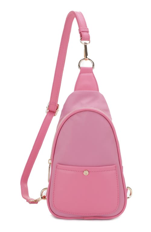 Mali + Lili Gwen Nylon & Vegan Leather Sling Bag in Mauve at Nordstrom