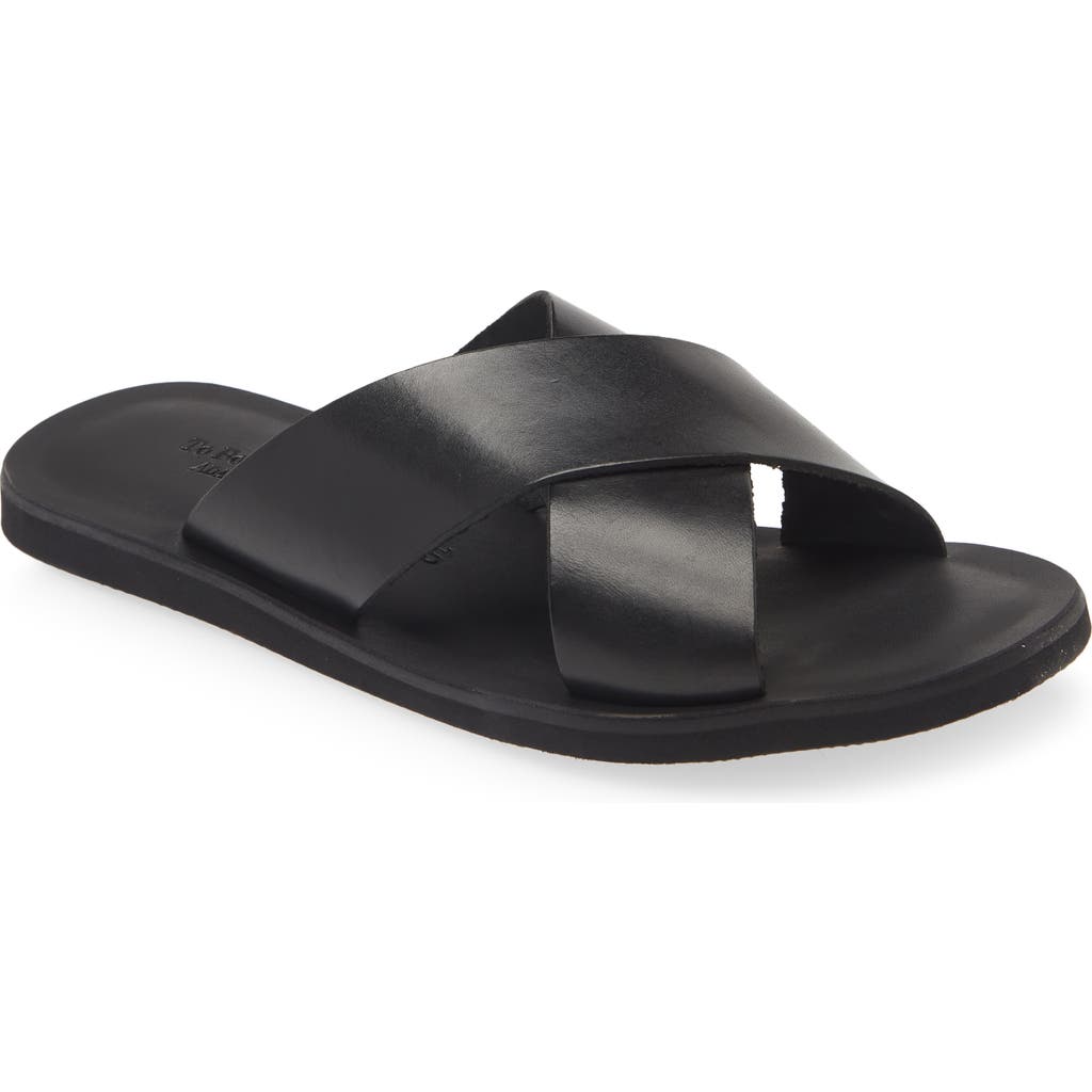 To Boot New York Miramare Leather Slide Sandal In Black