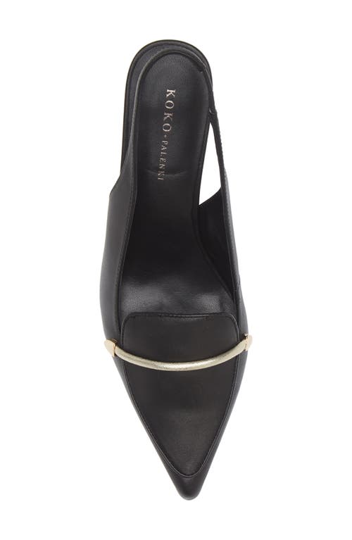 Shop Koko + Palenki Parisa Slingback Pointed Toe Bit Loafer Pump In Black Leather