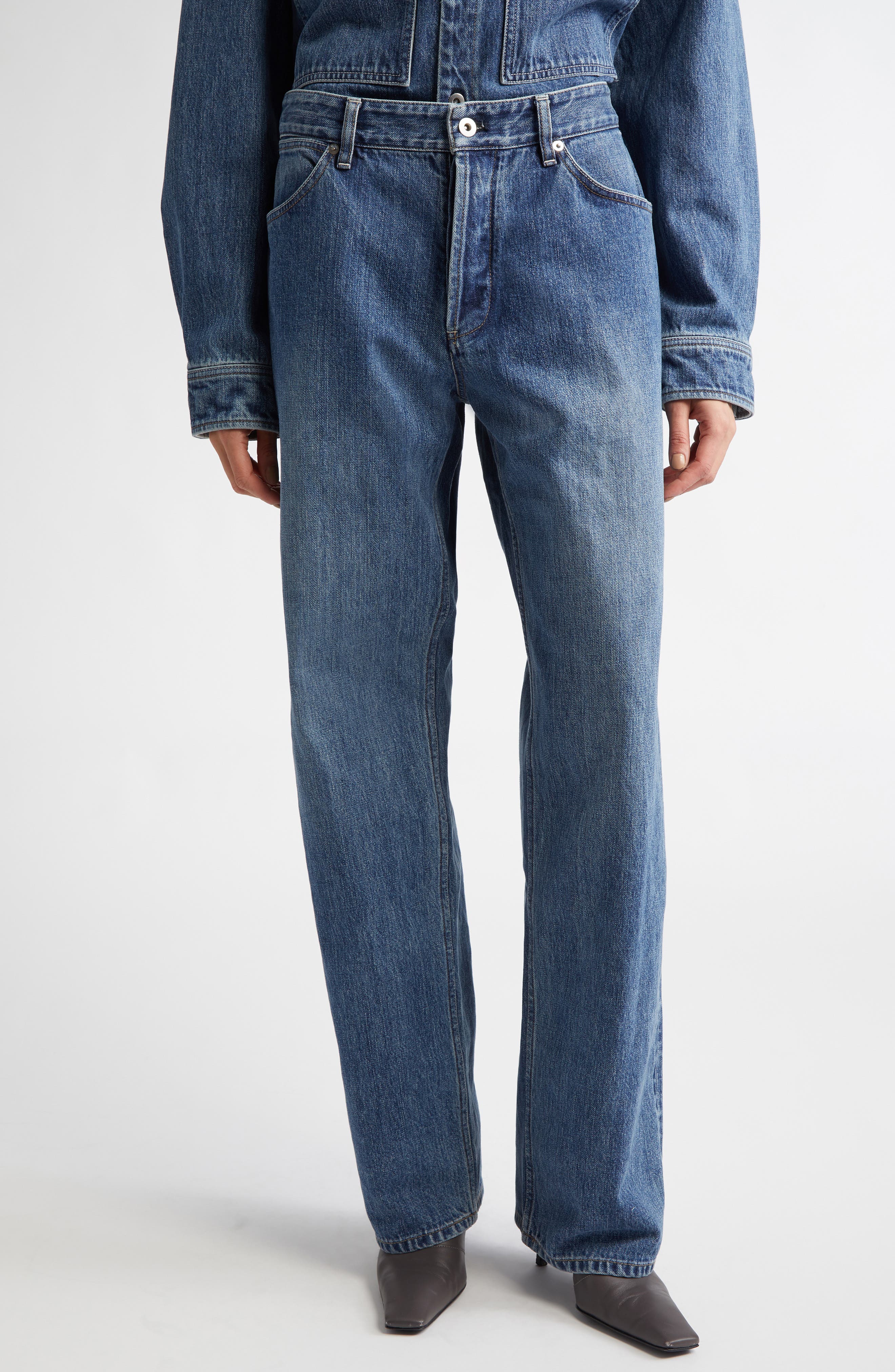 Jil Sander Regular Fit Selvedge Denim Jeans in Canard Cover