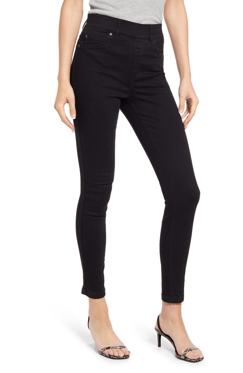 SPANX<SUP>®</SUP> Ankle Skinny Jeans, Main, color, CLEAN BLACK