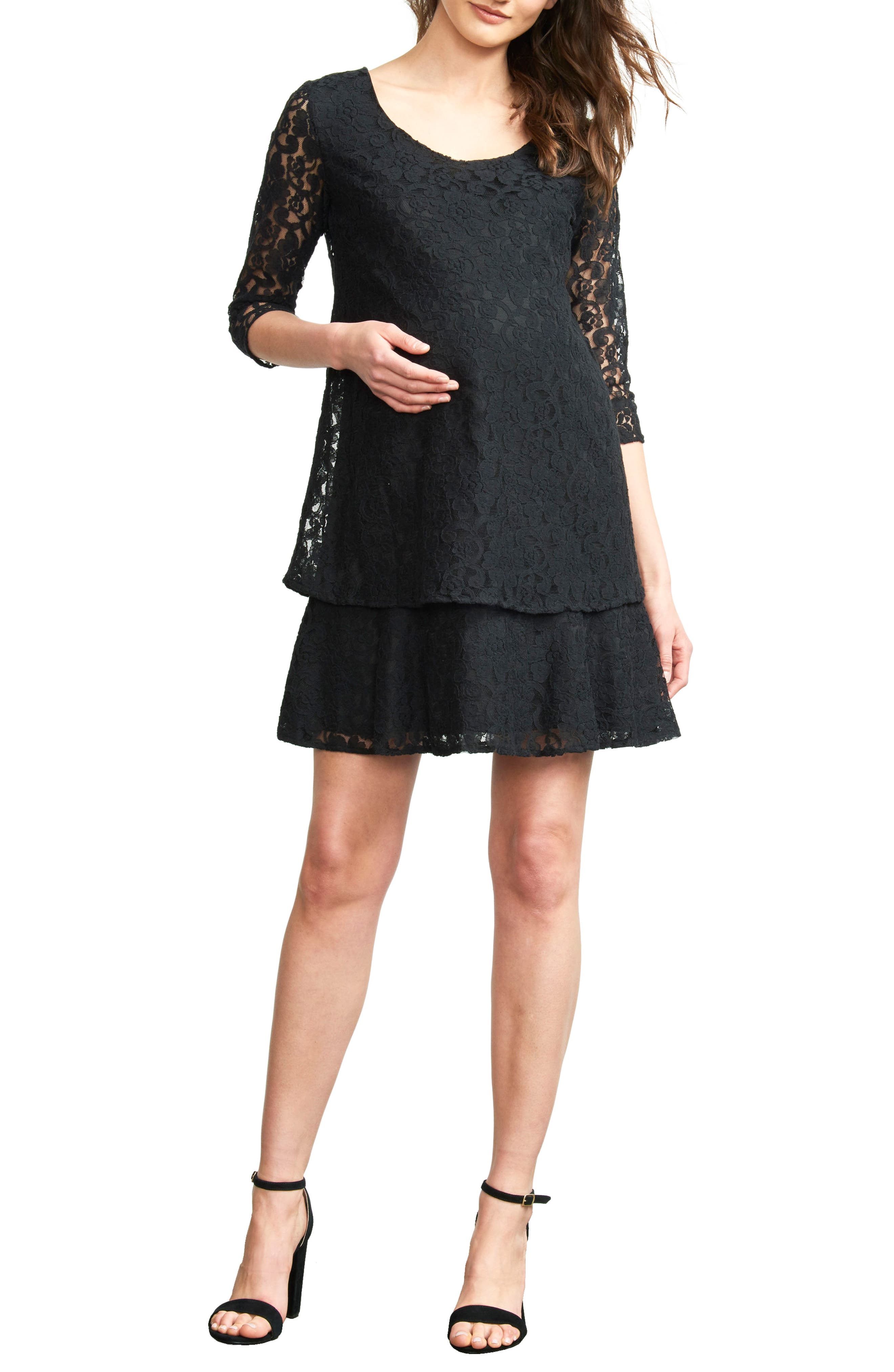 Maternal America Tiered Lace Maternity Dress
