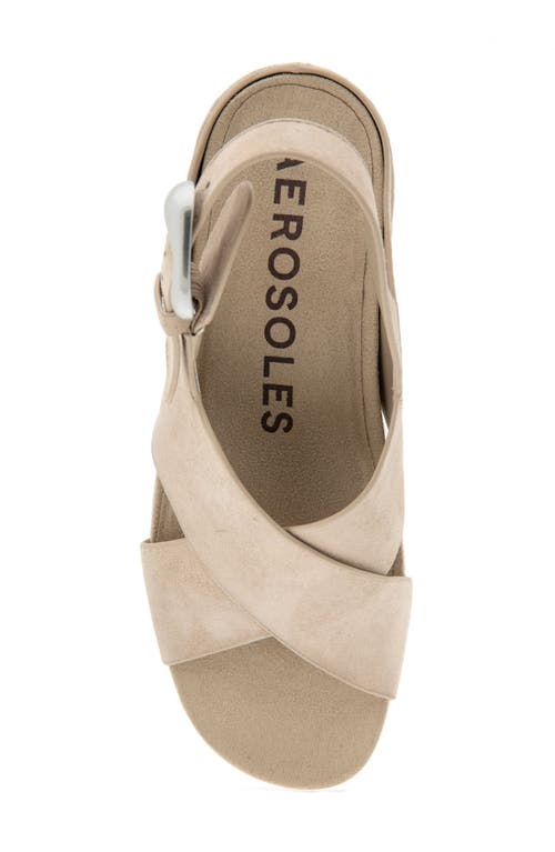 Aerosoles Women's Chrystie Buckle Block Heel Sandals In Pale Khaki Suede