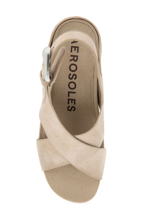 Shop Aerosoles Chrystie Sandal In Pale Khaki Suede