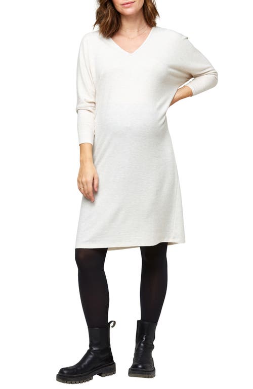 Quinn Maternity Dress in Oatmeal Hacci
