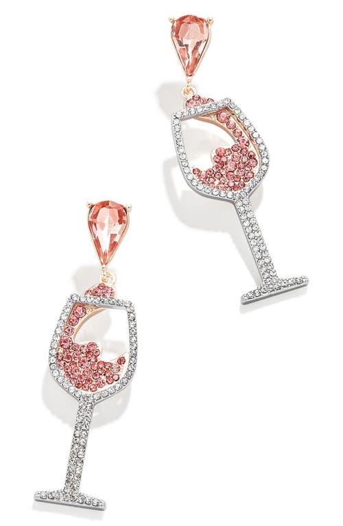 BaubleBar Rosé Wine Glass Statement Earrings in Pink at Nordstrom