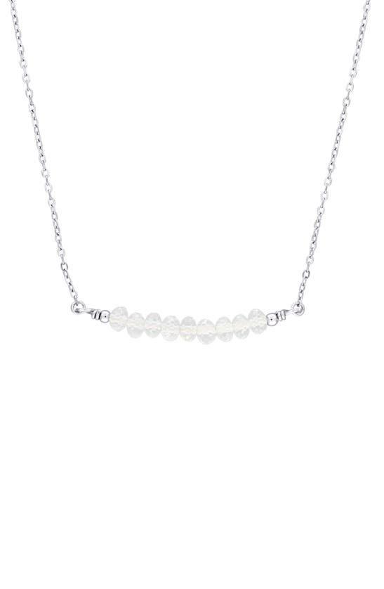 Shop Delmar Beaded Chain Necklace In White Topaz