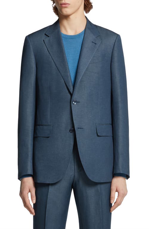 ZEGNA Trofeo Wool & Linen Sport Coat Blue at Nordstrom, Us