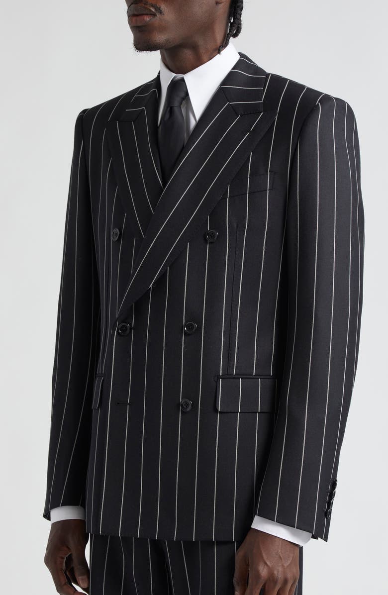 Dolce&Gabbana Sicilia Fit Pinstripe Double Breasted Wool Blazer | Nordstrom