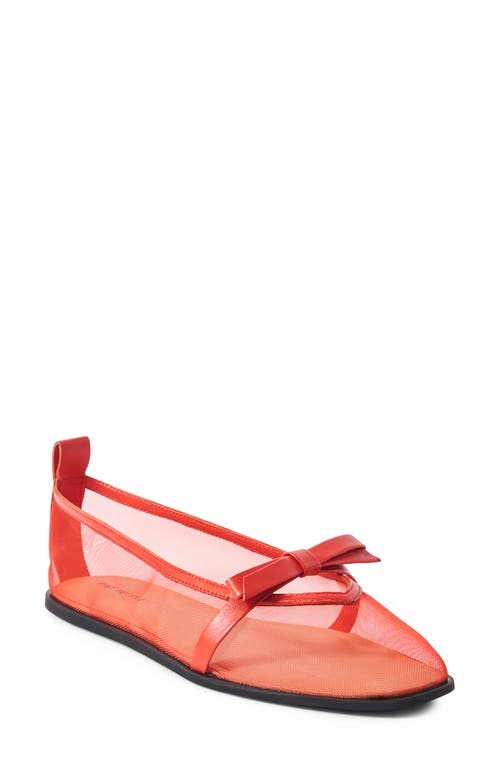 Shop Free People Mania Mesh Bow Flat In Red Mesh