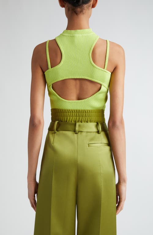 MONSE MONSE CUTOUT CROP RACERBACK SWEATER 