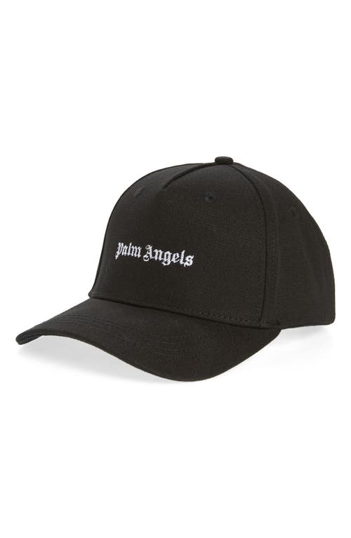 Palm Angels Embroidered Logo Baseball Cap in Black White at Nordstrom