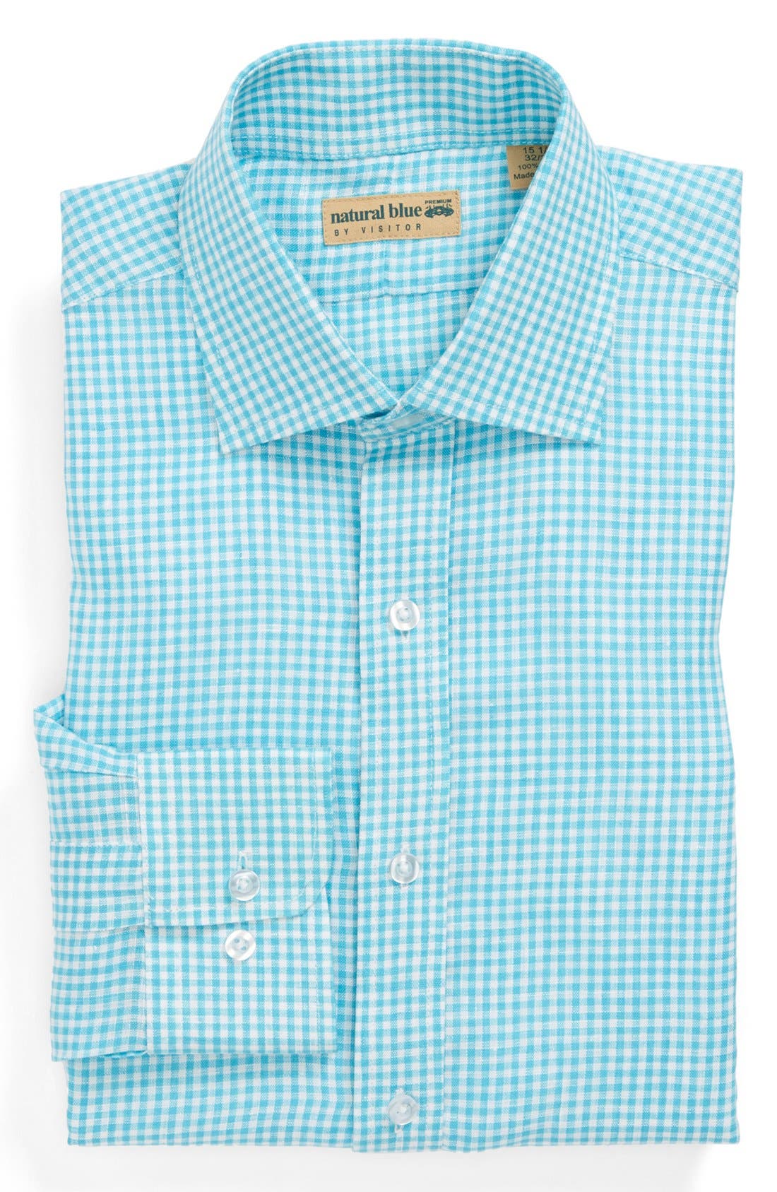 Natural Blue Gingham Linen Sport Shirt Nordstrom