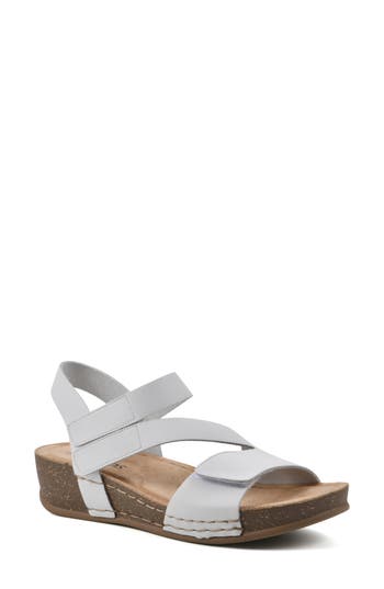 Shop White Mountain Footwear Fern Platform Sandal In White/leather