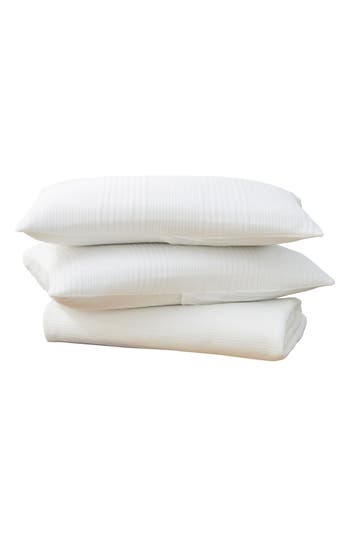 Woven & Weft Channel Stitch 3-piece Jersey Quilt Set In White