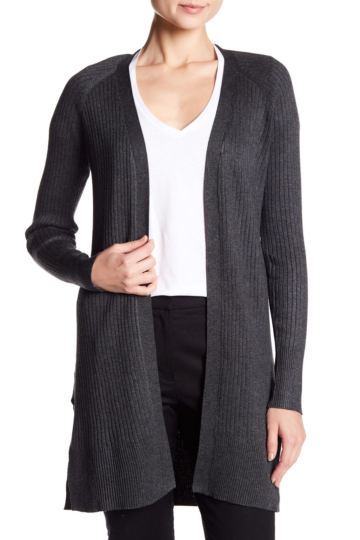 Cable & Gauge Cozy Ribbed Open Front Cardigan Nordstrom Rack