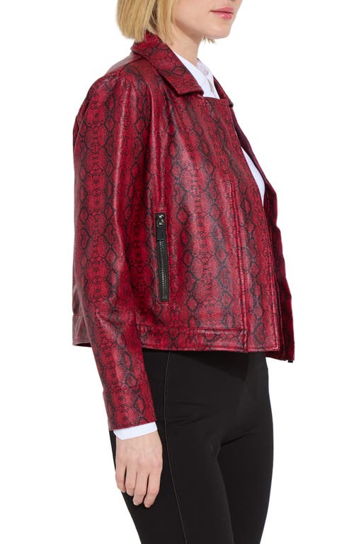 Shop Lyssé Estrella Snakeskin Print Faux Suede Jacket In Deep Snake