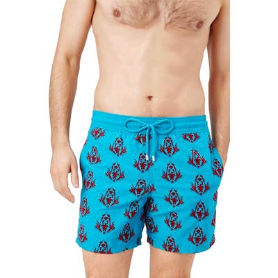 Vilebrequin Pranayama Turtles Swim Trunks, Blue