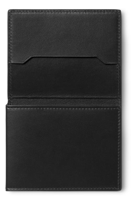 Shop Montblanc Soft Trifold Leather Card Holder In Black