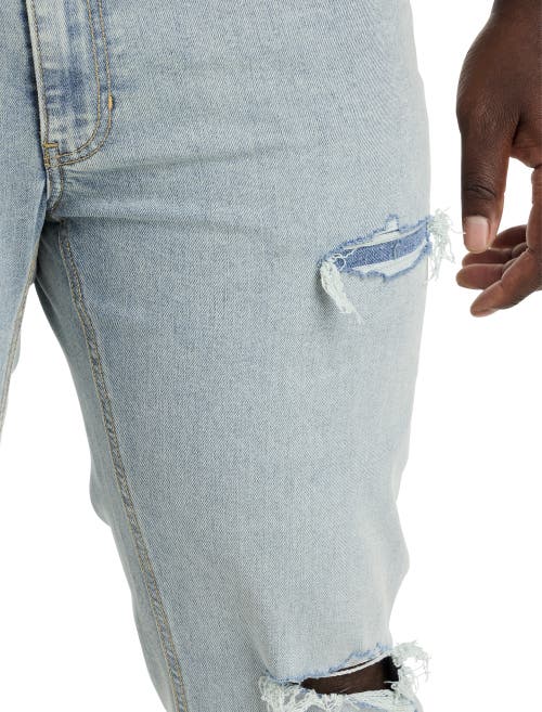 True Nation By Dxl Tapered-fit Ultra Light Destructed Jeans In Ultra Lightwash