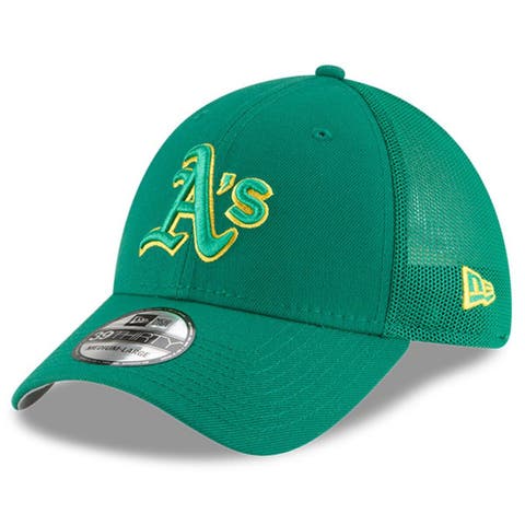 Men's Fanatics Branded White/Green Oakland Athletics Iconic Color Blocked Fitted Hat