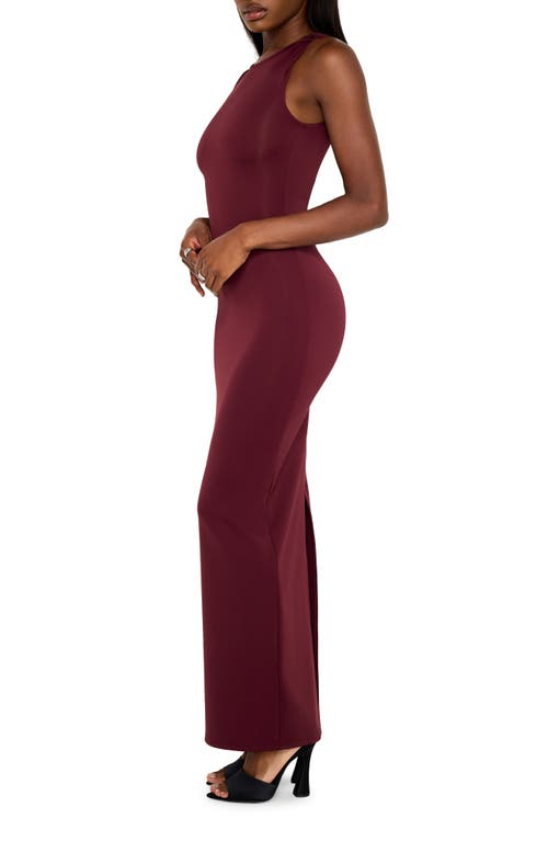 Shop Good American Scuba Knit Maxi Dress In Oxblood002