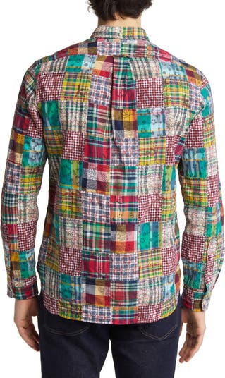 Polo Ralph Lauren Plaid Patchwork Madras Button-Down Shirt | Nordstrom