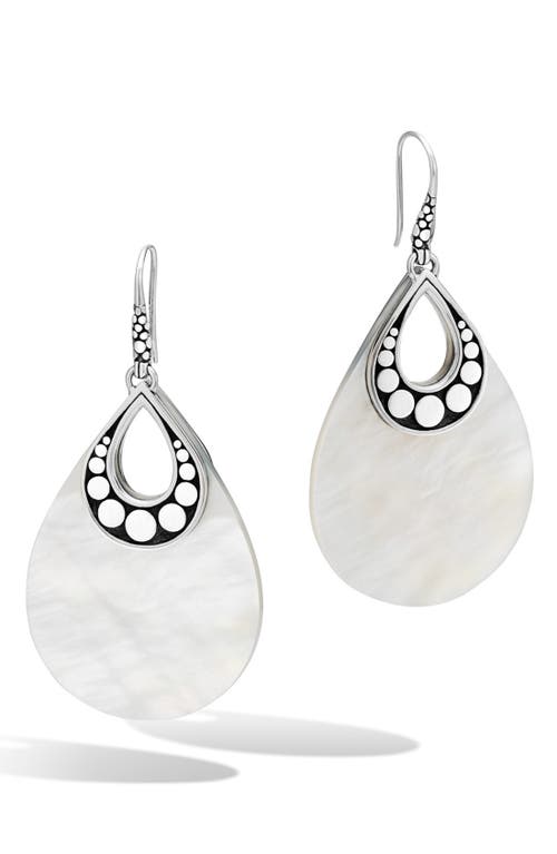 John Hardy Dot Drop Earrings In Silver/mother Of Pearl