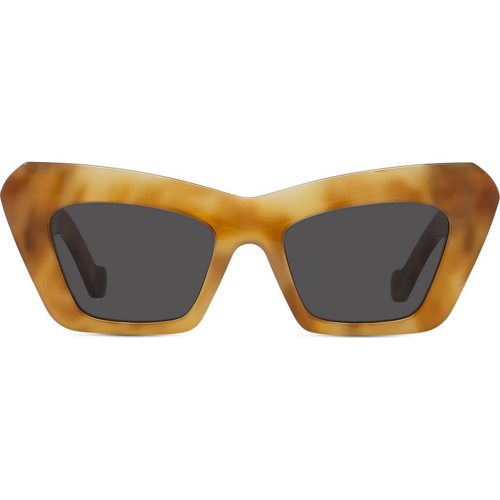 Loewe Anagram 51mm Cat Eye Sunglasses In Blonde Havana/smoke